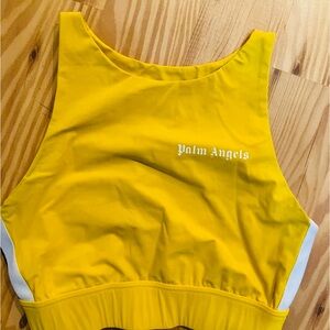 Authentic Palm Angels  Sport Tank Gym Active Wear Yellow Large Training Tank